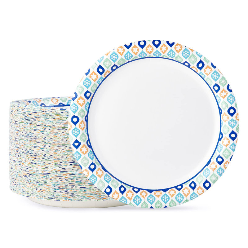 MODERN WALLS LLC Paper Plates 10 Inch 120 Bulk Paper Plates Cut Resistant Paper Plates Disposable Paper Plates For Parties Picnics Family Gatherings. Wayfair